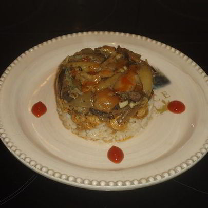 Рис с курицей и грибами