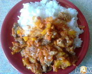 Рис с мясом и овощами