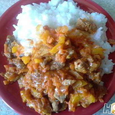 Рис с мясом и овощами