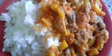 рис с мясом и овощами