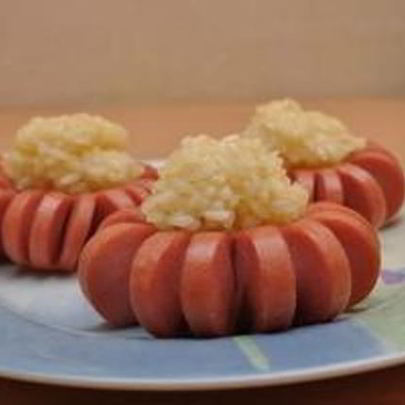 Рис с сосисками