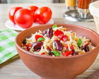 Рис со сладким перцем и фасолью