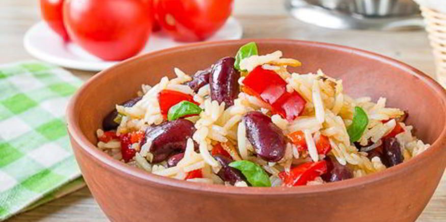 Рецепт риса со сладким перцем и фасолью