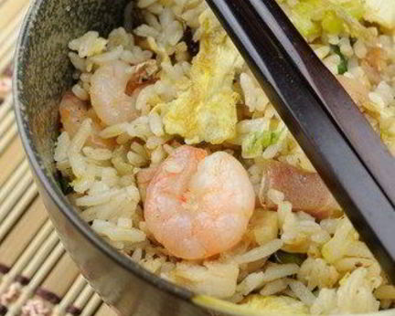 Сладкий рис с креветками и салатной смесью Афиша-Еда