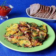 Рецепт Жареной картошки с болгарским перцем