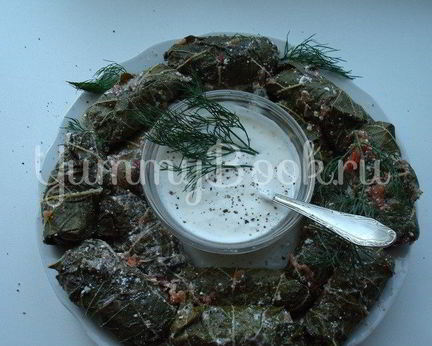 Долма в виноградных листьях