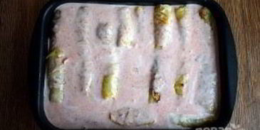 голубцы в духовке со сметаной