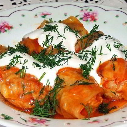 Голубцы в капустных листьях