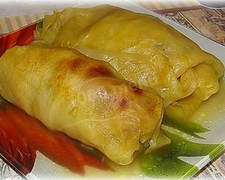 Постные голубцы с грибами