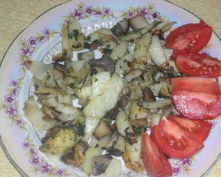 Белые грибы жареные с картошкой
