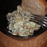 Рецепт Белых грибов, жареных с луком и сметаной