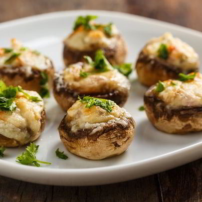 Фаршированные грибы на гриле