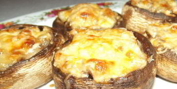 фаршированные грибы с сыром в духовке