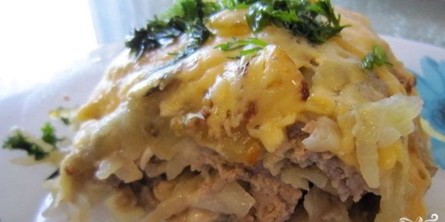 Рецепт грибов с фаршем и картошкой