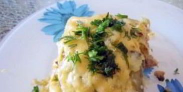 грибы с фаршем и картошкой