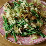 Рецепт Грибов с фасолью, капустой и сыром