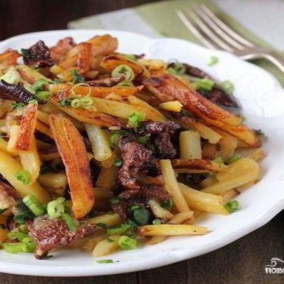 Грибы сушеные жареные