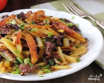 Грибы сушеные жареные