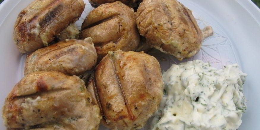 Рецепт шампиньонов на решетке на костре