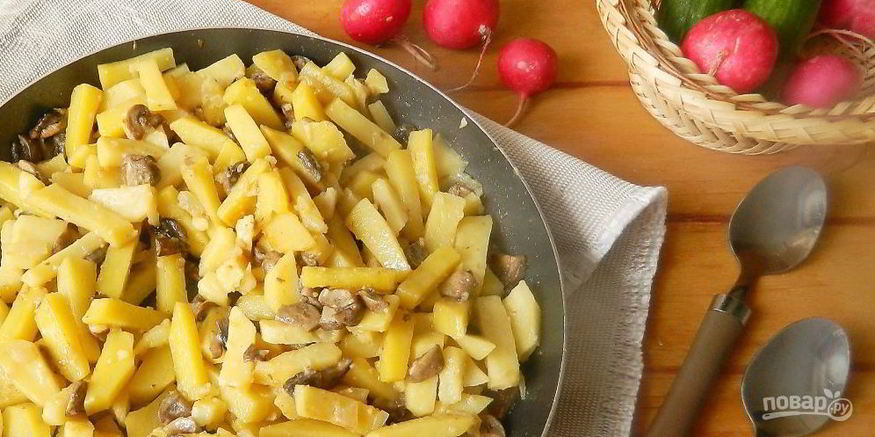 Рецепт шампиньонов с картошкой жареные