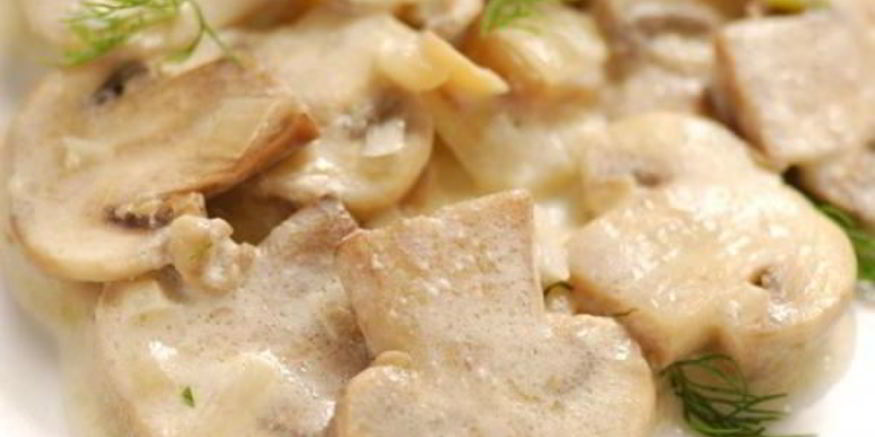 Рецепт шампиньонов в сливочном соусе