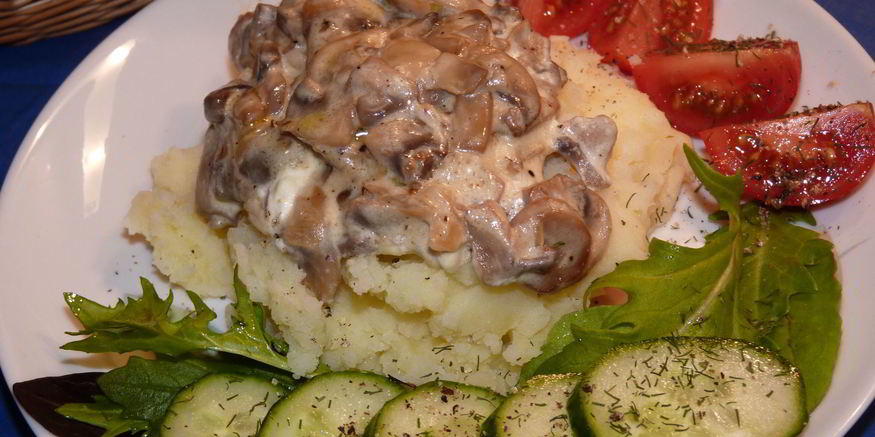 Рецепт шампиньонов в сметане