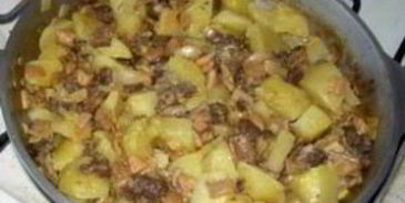 сморчки, жареные с картошкой