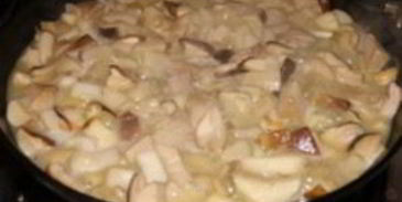 тушеные белые грибы