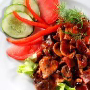 Рецепт Тушеных грибов в красном вине по-бургундски