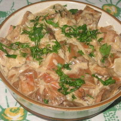 Тушеные рыжики