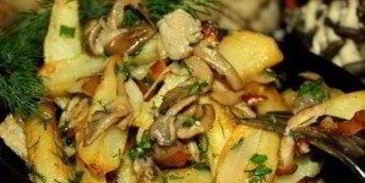 вешенки, жареные с картошкой