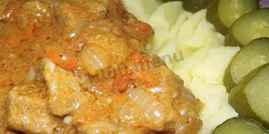 Рецепт гуляша из грудки с подливкой