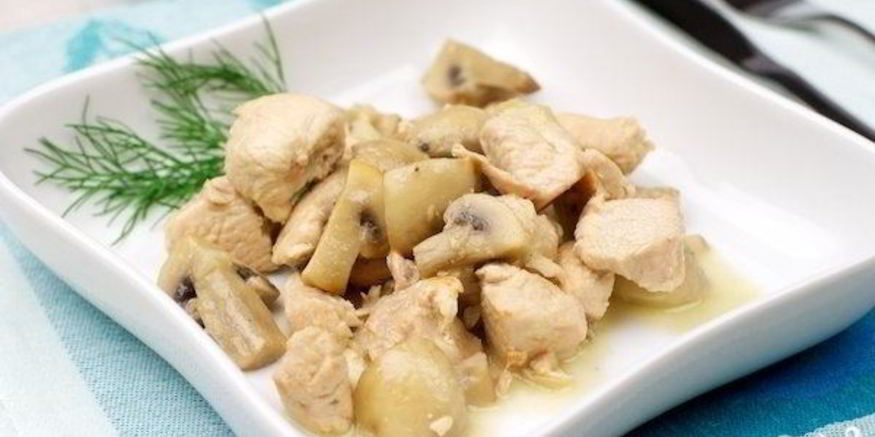 Рецепт гуляша из индейки с грибами