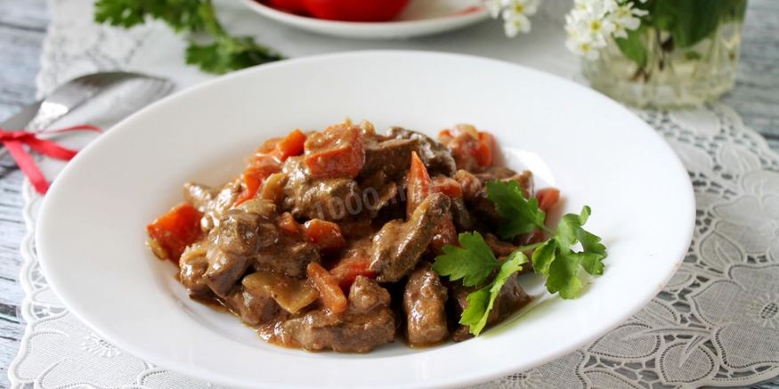 Рецепт гуляша из печени с подливкой