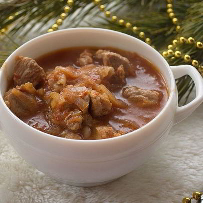 Гуляш из свиного окорока