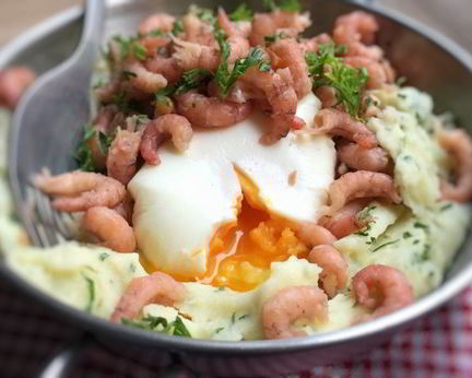 Картофельное пюре с креветками