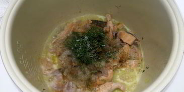 картофельное пюре с лососем в мультиварке