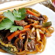 Рецепт Лапши удон с говядиной