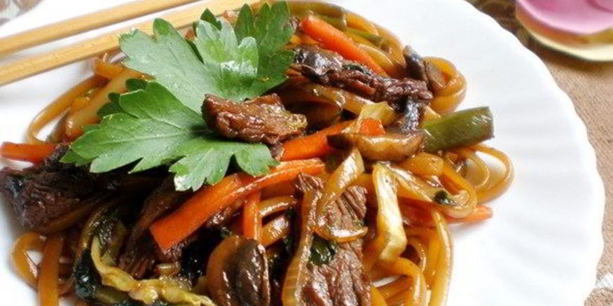 Рецепт лапши удон с говядиной