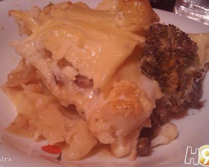 Большая лазанья с морепродуктами