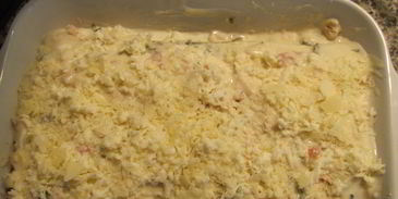 итальянская белая лазанья с курицей, прошутто и шампиньонами