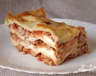 Лазанья из баклажанов с фаршем