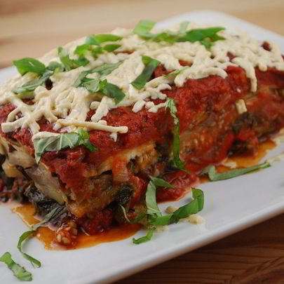 Лазанья с баклажанами и помидорами