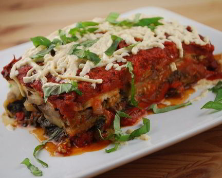 Лазанья с баклажанами и помидорами
