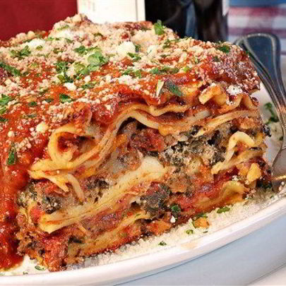 Лазанья с грибами, хересом и взбитыми сливками