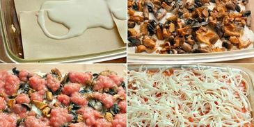 лазанья с грибами