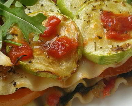 Лазанья с кабачками, шпинатом и сладким перцем