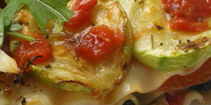 Рецепт лазаний с кабачками, шпинатом и сладким перцем