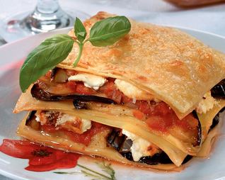 Лазанья с рикоттой и баклажанами