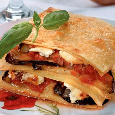 Лазанья с рикоттой и баклажанами